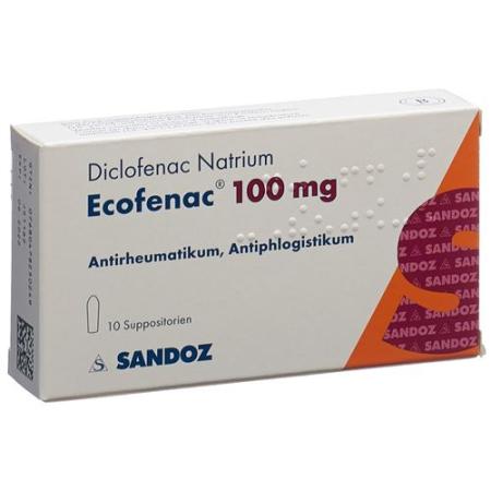 Ecofenac Supp 100 mg 10 pcs - PrimeCare Global