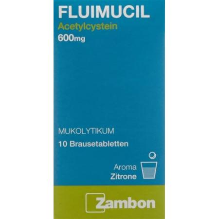 Fluimucil effervescent tabletse 600 mg adults citron (D) 10 pcs - PrimeCare Global
