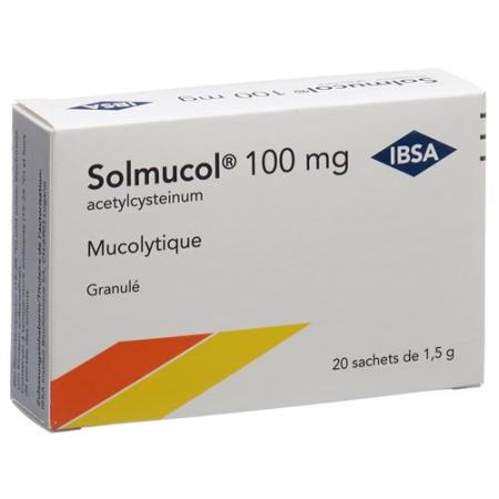 Solmucol granules 100 mg without sugar 20 bags 1.5 g - PrimeCare Global