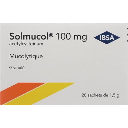 Solmucol granules 100 mg without sugar 20 bags 1.5 g - PrimeCare Global