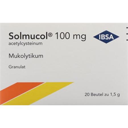 Solmucol granules 100 mg without sugar 20 bags 1.5 g - PrimeCare Global