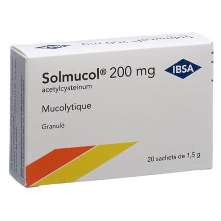 Solmucol Gran 200 mg without sugar 20 bags 1.5 g - PrimeCare Global