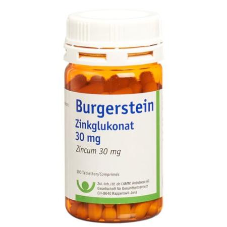 Burgerstein zinc gluconate tablets 30 mg 100 pieces - PrimeCare Global