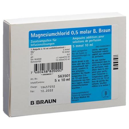 Magnesium chloride B. Braun Inf Konz 0.5 molar 10ml additional ampoule - PrimeCare Global