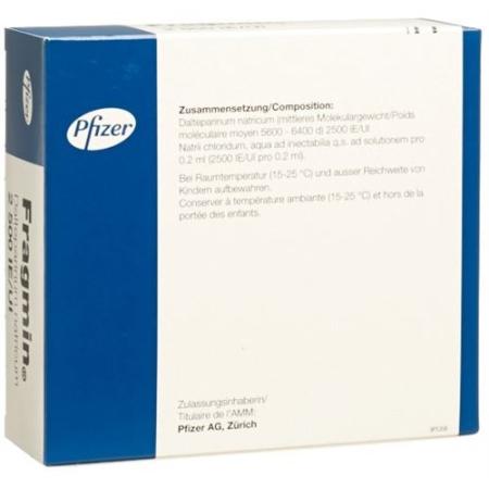 Fragmin Inj L&ouml;s 2500 IU/0.2ml 10 Fertspr 0.2 ml - PrimeCare Global