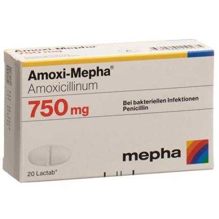 Amoxi-Mepha Lactab 750 mg 20 pcs - PrimeCare Global