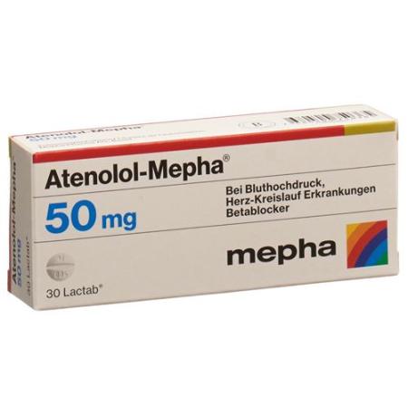 Atenolol-Mepha Lactab 50 mg 100 pcs - PrimeCare Global