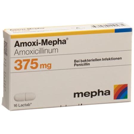 Amoxi-Mepha Lactab 375 mg 16 pcs - PrimeCare Global