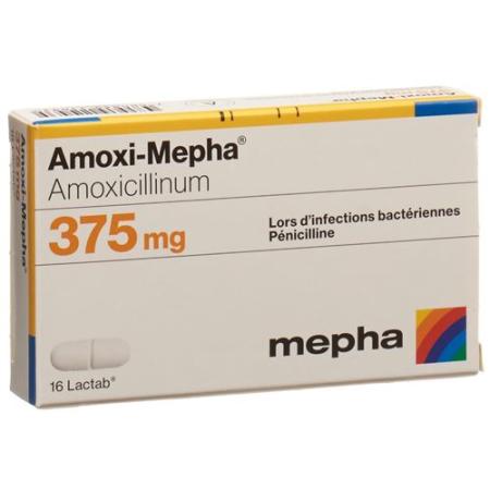 Amoxi-Mepha Lactab 375 mg 16 pcs - PrimeCare Global