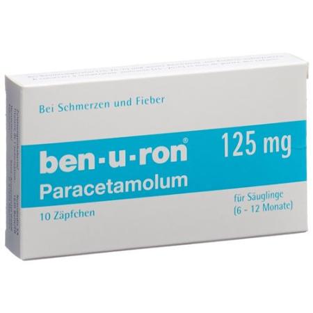 Ben-u-ron Supp 125 mg B&eacute;b&eacute; 10 pcs - PrimeCare Global