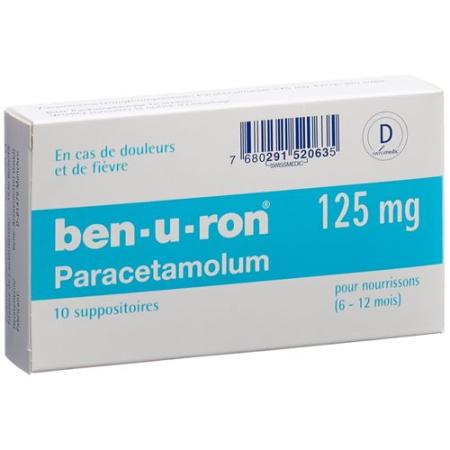 Ben-u-ron Supp 125 mg B&eacute;b&eacute; 10 pcs - PrimeCare Global