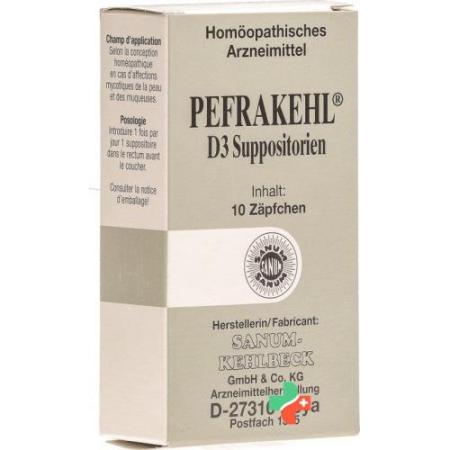 Pefrakehl D3 10 Zaepfchen - PrimeCare Global