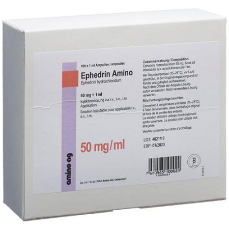 Ephedrine Amino Inj Los 50mg/ml 100amp 1ml - PrimeCare Global
