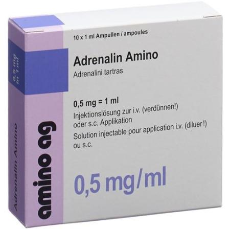 Adrenaline Amino Inj Solu 0.5mg/ml 100amp 1ml - PrimeCare Global