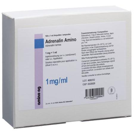 Adrenaline Amino Inj Solu 1mg/ml 100amp 1ml - PrimeCare Global