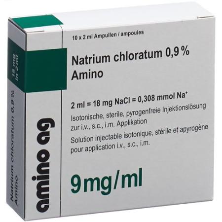 NaCl Amino Inj L&ouml;s 0.9% 2ml ampoules 10 pcs - PrimeCare Global