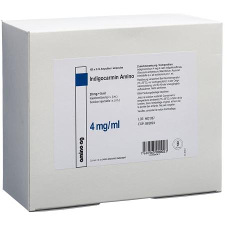 Indigo Carmine Amino 20mg/5ml 100amp 5ml - PrimeCare Global