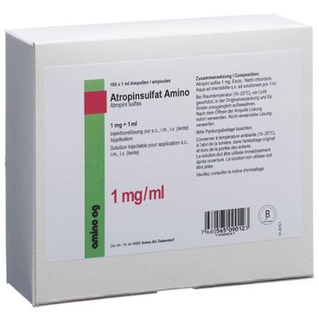 Atropine Sulfate Amino Inj Solu 1mg/ml 100amp 1ml - PrimeCare Global