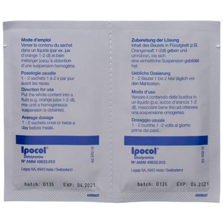 Ipocol Divistyramine Plv 30 Dppl Bag 3g - PrimeCare Global