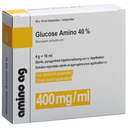 GLUCOSE Amino Inj Lös 40 % 10ml Amp - PrimeCare Global