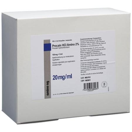 Procaine HCl Amino 100mg/5ml 100amp 5ml - PrimeCare Global