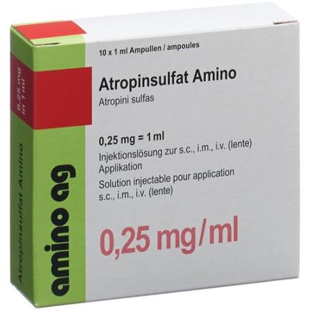 Atropine Sulfate Amino Inj Solu 0.25mg/ml 100amp 1ml - PrimeCare Global