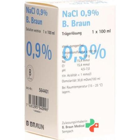 NaCl B. Braun carrier solution 0.9% 100ml vial - PrimeCare Global