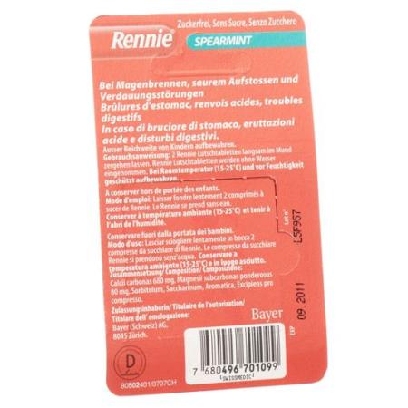 Rennie Spearmint Lozenges 120 pcs - PrimeCare Global
