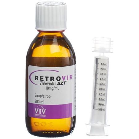 Retrovir AZT syrup 10 mg/ml bottle 200 ml - PrimeCare Global