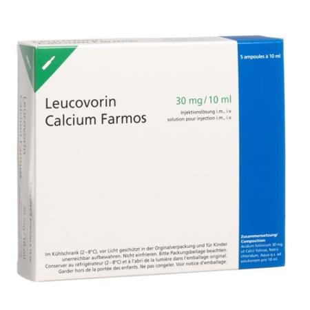 Leucovorin Calcium Farmos 30 mg/10 ml 5 Ampullen 10 ml - PrimeCare Global