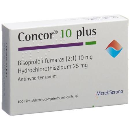 Concor 10 plus lacquer tablet 10/25 mg 100 pcs - PrimeCare Global