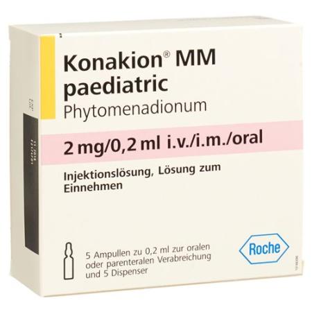 Konakion MM pediatric Inj L&ouml;s 2 mg/0.2ml 5 amp 0.2 ml - PrimeCare Global