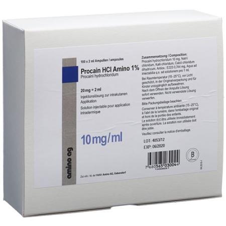 Procaine HCl Amino 20mg/2ml 100amp 2ml - PrimeCare Global