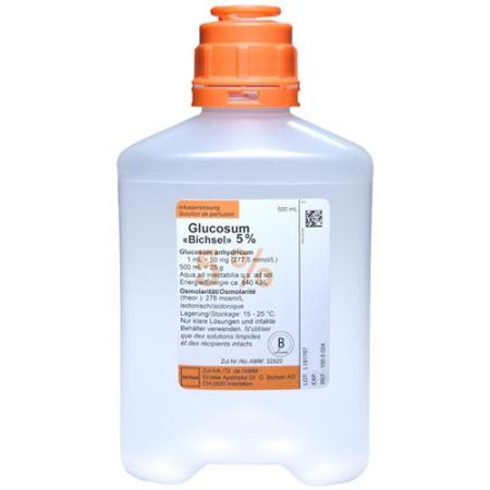 Glucosum Bichsel Inf L&ouml;s 5% 500ml plastic bottle without cutlery - PrimeCare Global