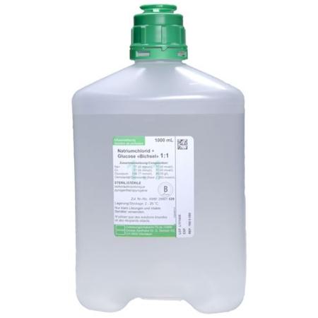 NaCl Gluc 1:1 Bichsel 1000ml without cutlery PP bottle - PrimeCare Global