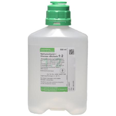 NaCl Gluc 1:2 Bichsel 500ml without cutlery PP bottle - PrimeCare Global