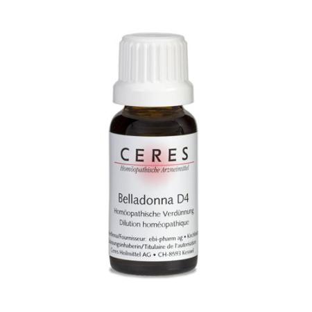 Ceres Belladonna D 4 Dilution Bottle 20 ml - PrimeCare Global