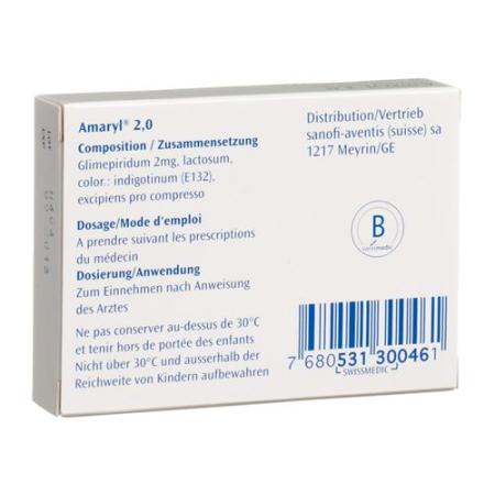 Amaryl Tabl 2 mg 30 pcs - PrimeCare Global