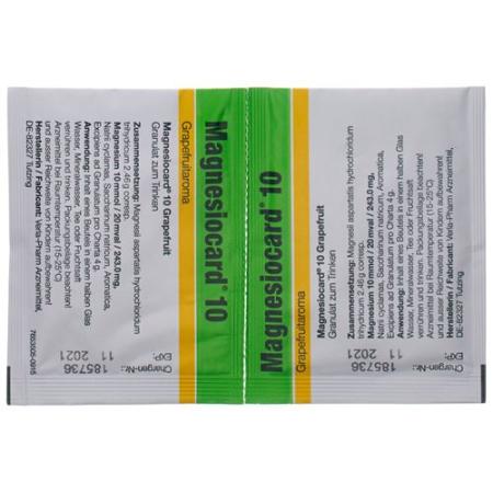 Magnesiocard Gran 10 mmol Grapefruit 20 bags 4 g - PrimeCare Global