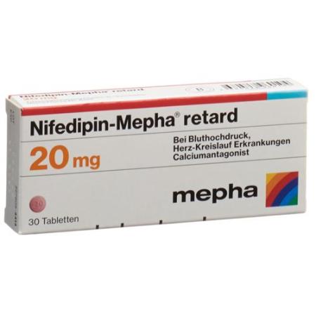 Nifedipin-Mepha Ret Tabl 20 mg 30 pcs - PrimeCare Global