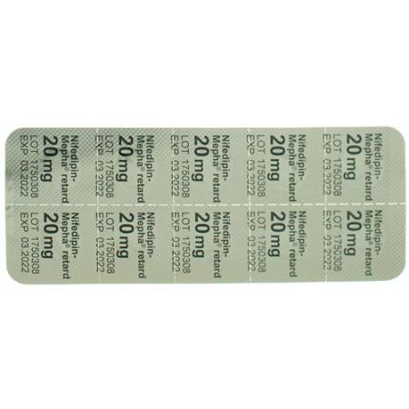 Nifedipin-Mepha Ret Tabl 20 mg 100 pcs - PrimeCare Global