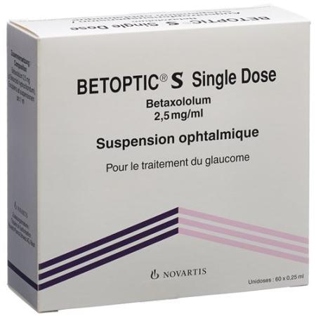 Betoptic S Single Dose Gtt Opht 60 Unidos 0.25 ml - PrimeCare Global