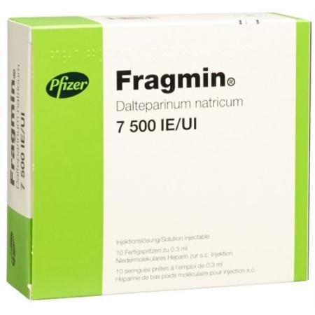 Fragmin Inj L&ouml;s 7500 IU/0.3ml 10 Fertspr 0.3 ml - PrimeCare Global