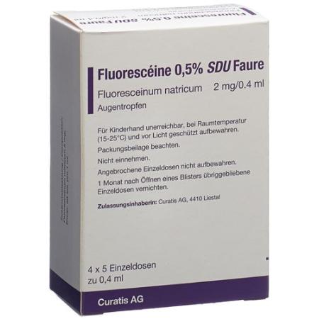 Fluoresceine SDU Faure Gtt Opht 0.5% 20 x 0.4ml - PrimeCare Global