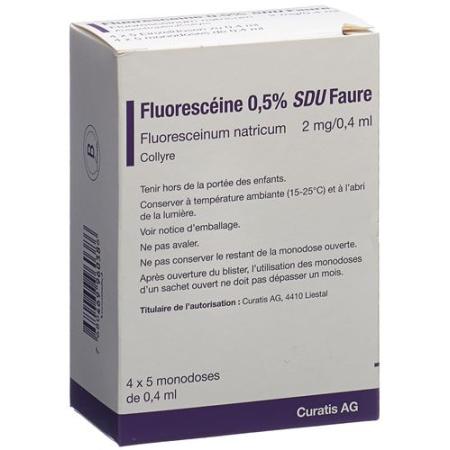 Fluoresceine SDU Faure Gtt Opht 0.5% 20 x 0.4ml - PrimeCare Global