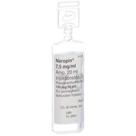 Naropin Inj L&ouml;s 0.75% 20ml Duofit ampoules 5 pcs - PrimeCare Global