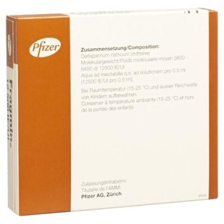 Fragmin Inj L&ouml;s 12500 IU/0.5ml 5 Fertspr 0.5 ml - PrimeCare Global