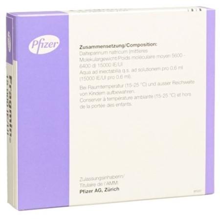 Fragmin Inj L&ouml;s 15000 IU/0.6ml 5 Fertspr 0.6 ml - PrimeCare Global