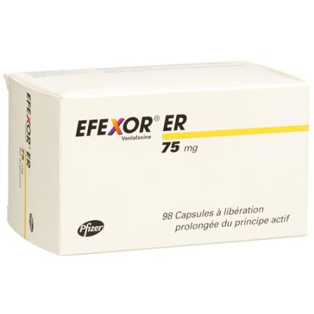 Efexor ER Kaps 75 mg with extended release 98 pcs - PrimeCare Global
