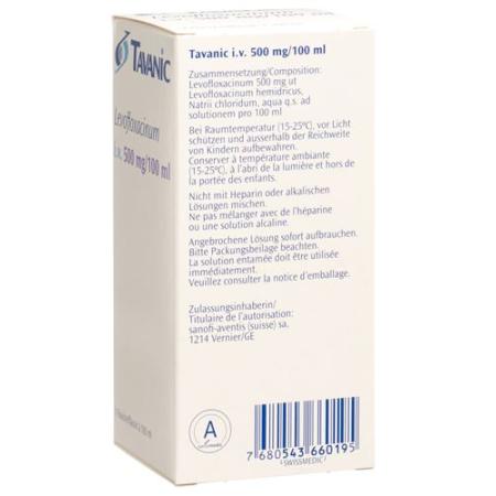 Tavanic IV Inf sol 500 mg/100ml through 100 ml - PrimeCare Global
